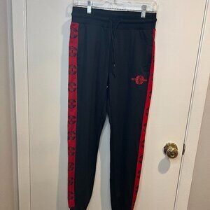 NWT Better Bodies Chelsea Black with red stripe Track pants, Size XS
